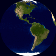 An animation showing the rotation of the Earth.